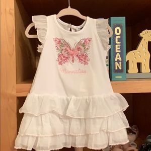NWT Monnalisa ruffle dress 9m